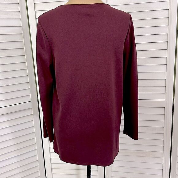 Chico's Tunic Size 1P Size 8P Faux Sueded Front Long Sleeve NWOT - Picture 8 of 16
